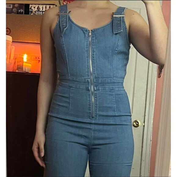 Haute Monde Women Denim Jumpsuit Size S - Picture 1 of 9